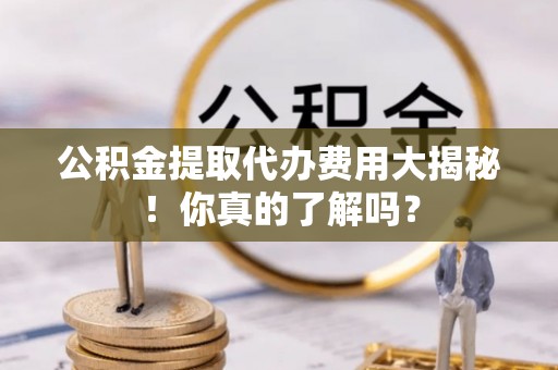 北关公积金提取代办费用大揭秘！你真的了解吗？
