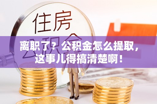 北关离职了？公积金怎么提取，这事儿得搞清楚啊！