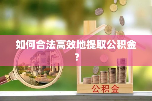 北关如何合法高效地提取公积金？